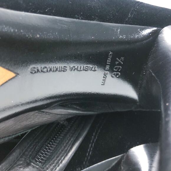 Tabitha Simmons Black Velvet Lace Up Booties - Picture 7 of 8